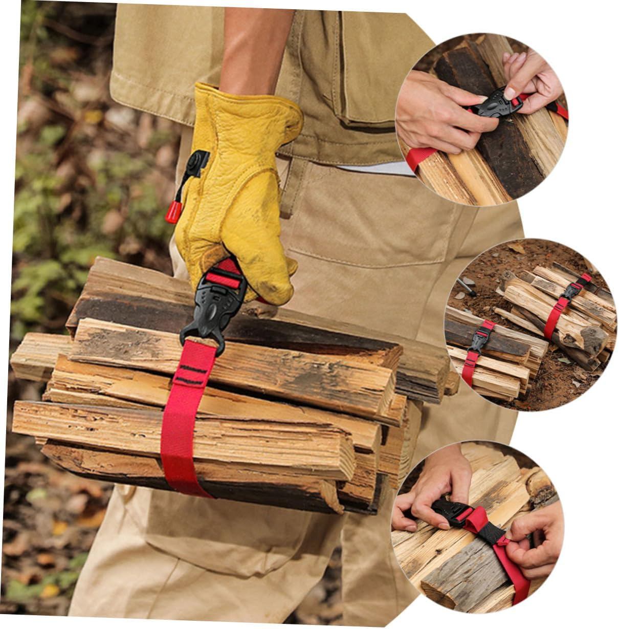 BESPORTBLE 2Pcs Outdoor Nylon Luggage Fixing Straps with Buckle Quick Release Camping Packing Belts 1.5M Sturdy Bundling Straps for Travel and Hiking Gear image number 3