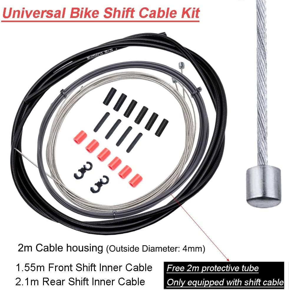 2-In-1 Universal Bicycle Brake and Gear Shift Cable Wire Kit + Housing Kits for Road Mountain Bike Cycling image number 1