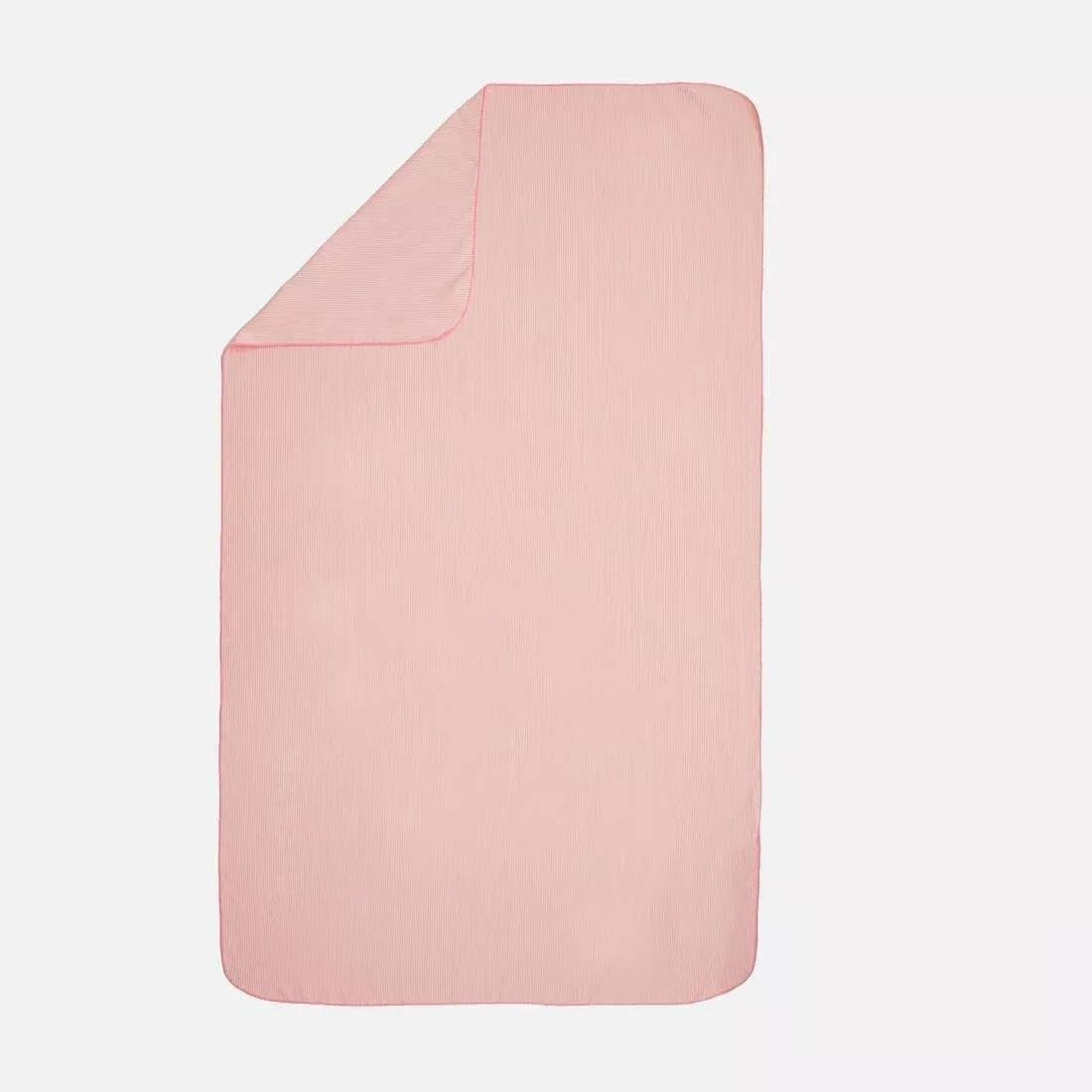 Nabaiji Decathlon Ultra Compact Microfibre Stiped Towel, Fluo Pale Peach, Large image number 3