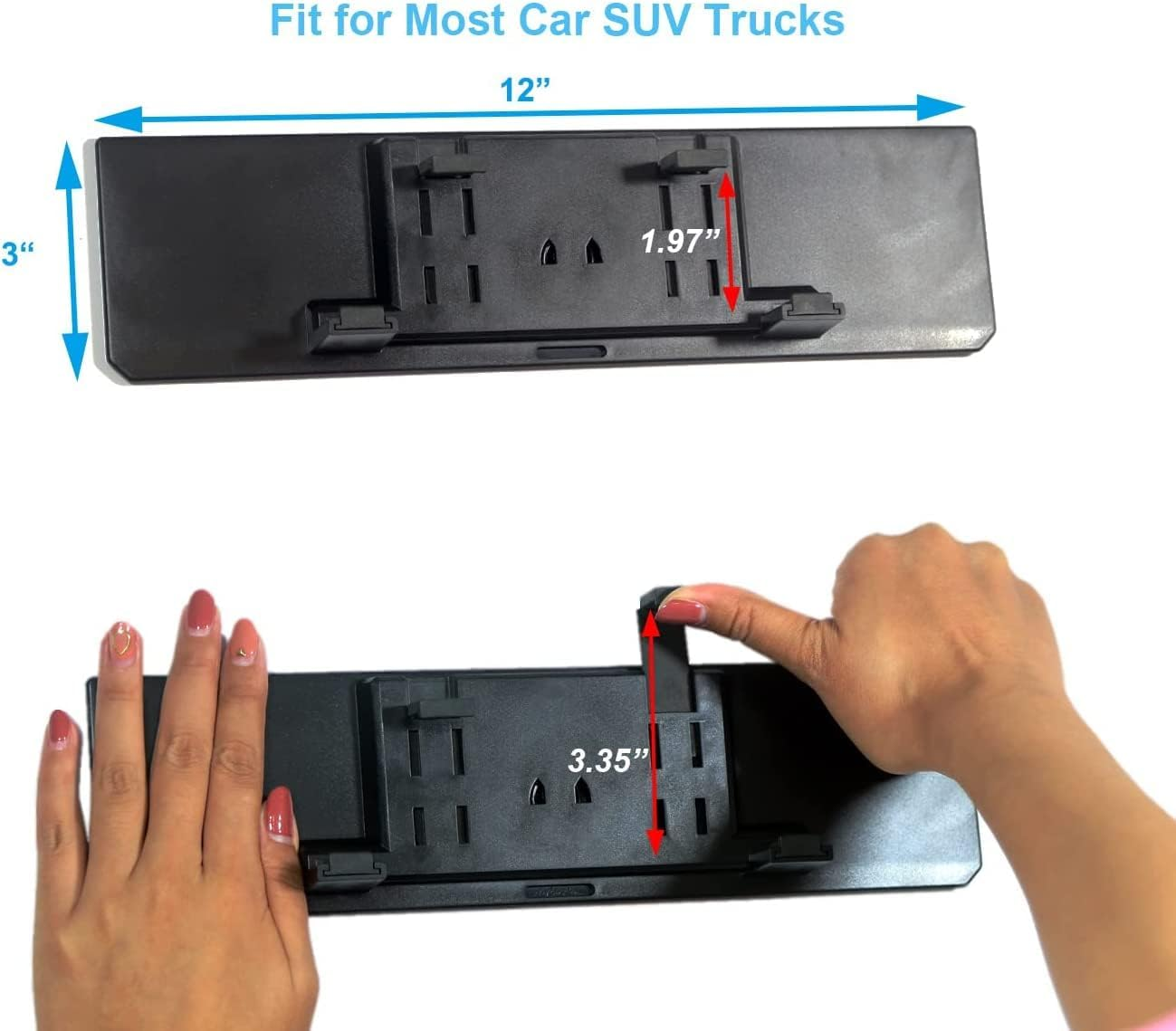 Kitbest Rear View Mirror, 300Mm Wide Angle Rearview Mirror Clip on Car Original Mirror, Flat Panoramic Auto Mirror to Eliminate Blind Spot Effectively for Cars SUV Trucks 300 X 79Mm White image number 2