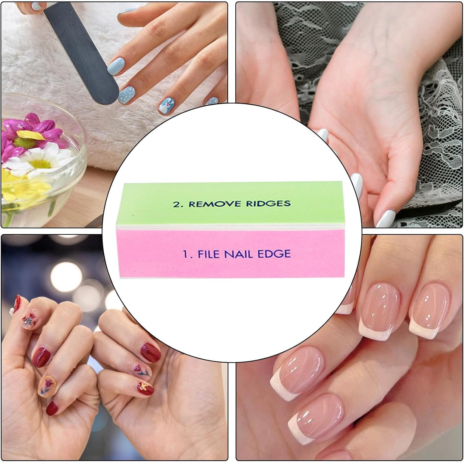 Nail File Block - 4 Way Nail Buffer Block | Nail Buffers & Smoothers for Natural Nails | Fingernail Buffing Block | Nail File Block Smooth & Buff & Shine for Optimum Natural Nail Care image number 1