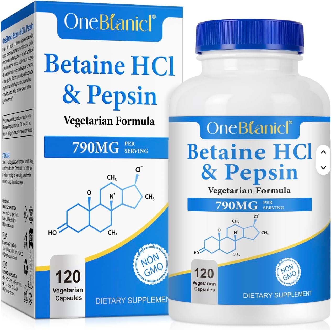 Betaine Hcl & Pepsin 790Mg &ndash; Vegetarian Digestive Enzyme Supplement | Non-Gmo | 120 Vegetarian Capsules | Supports Healthy Digestion & Nutrient Absorption