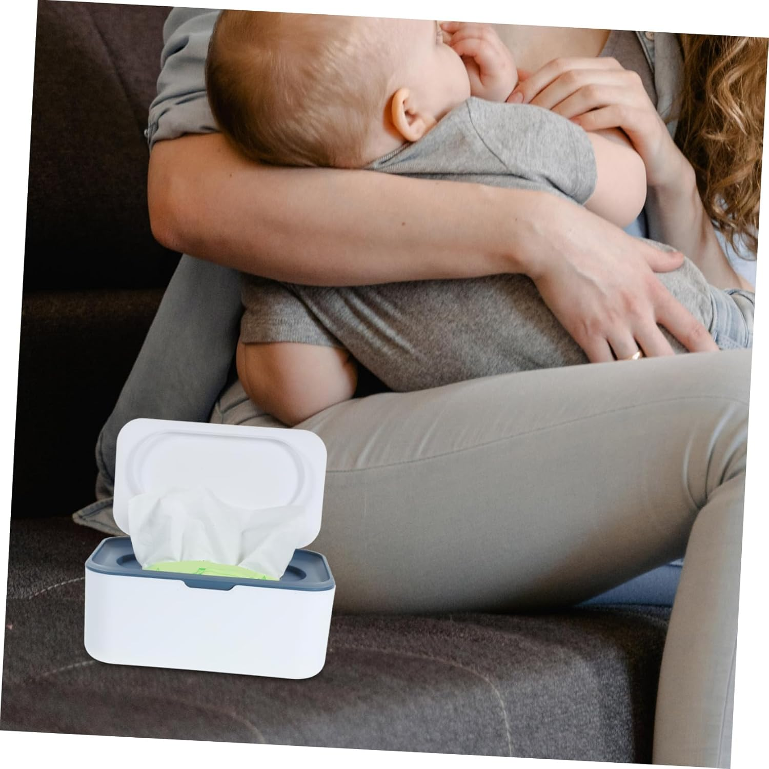 Large Capacity Plastic Wipes Dispenser Tissue Box Refillable Wipe Holder for Bathroom for Diaper Bag Tissue Box Dispenser image number 3