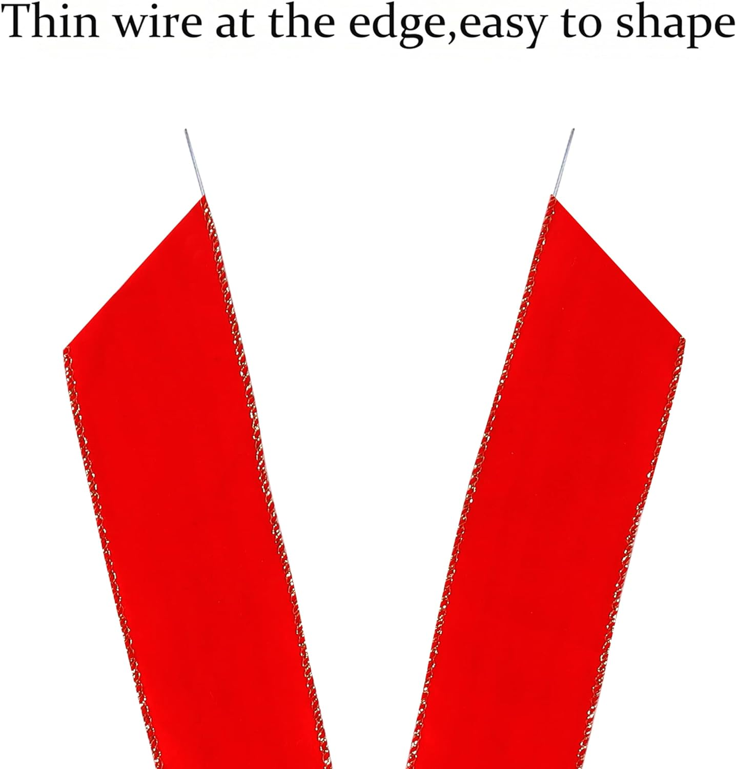 2 Pack Red Christmas Bows Outdoor Decorations,12&rdquo;X20&rdquo; Large Christmas Tree Topper Bow, Velvet Wreath Bow with Glitter Gold Edge for Xmas Home Front Door Decor - Beige image number 7