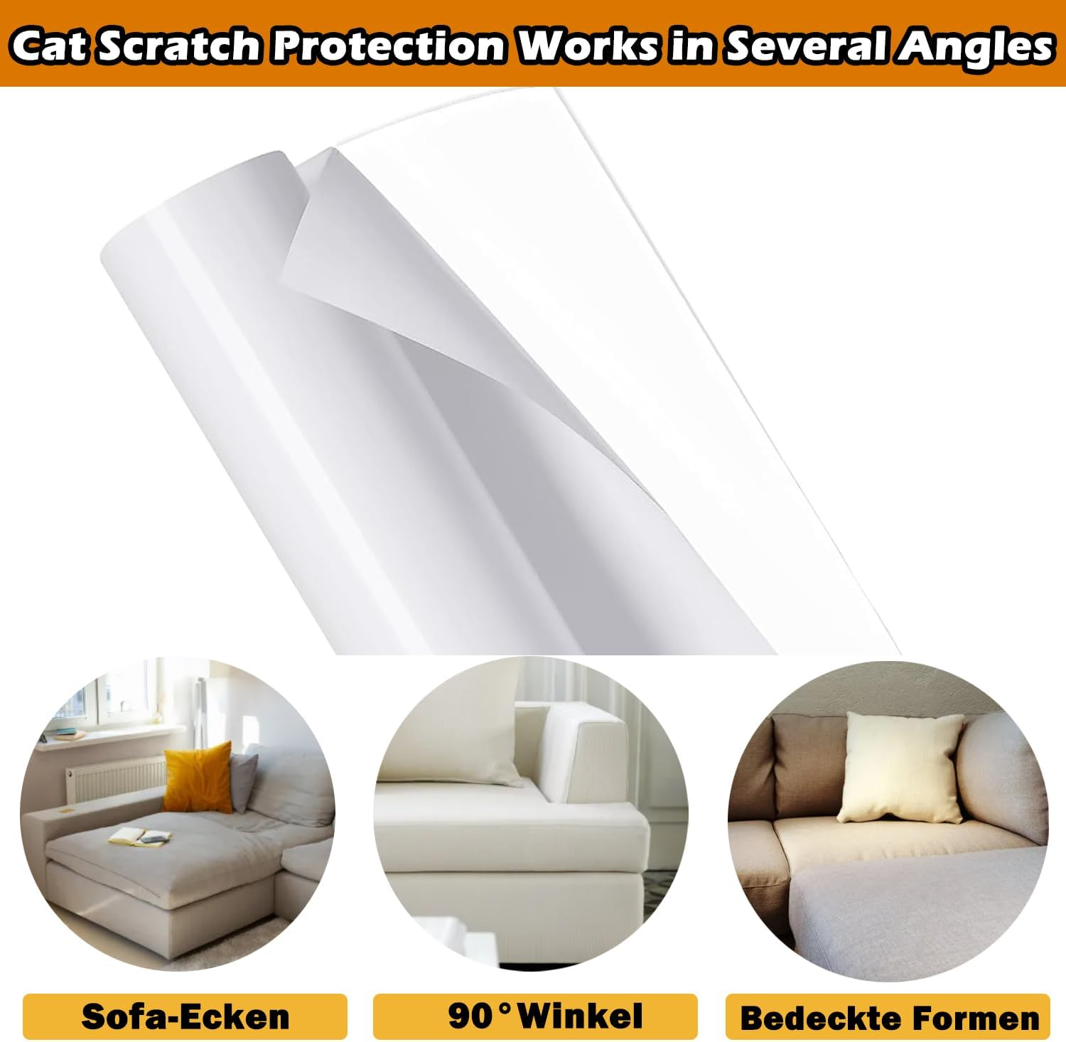 Scratch Protection Cat Tape 40 Cm X 3 M Self-Adhesive Scratch Film Cats Transparent Scratch-Resistant Sofa Scratch Mat Cat Scratch Protection Film Scratch-Resistant Protective Film for Sofa Couch Wall image number 1