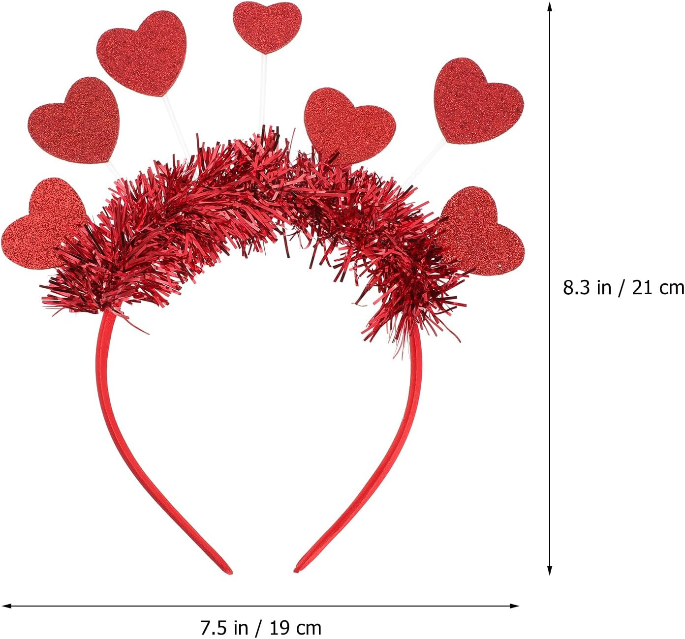 SOLUSTRE Red Heart Headband 2 Pieces Love Heart Antenna Headbands Glitter Love Headband Love Shaped Headband Valentine'S Day Party Hair for Holiday image number 6