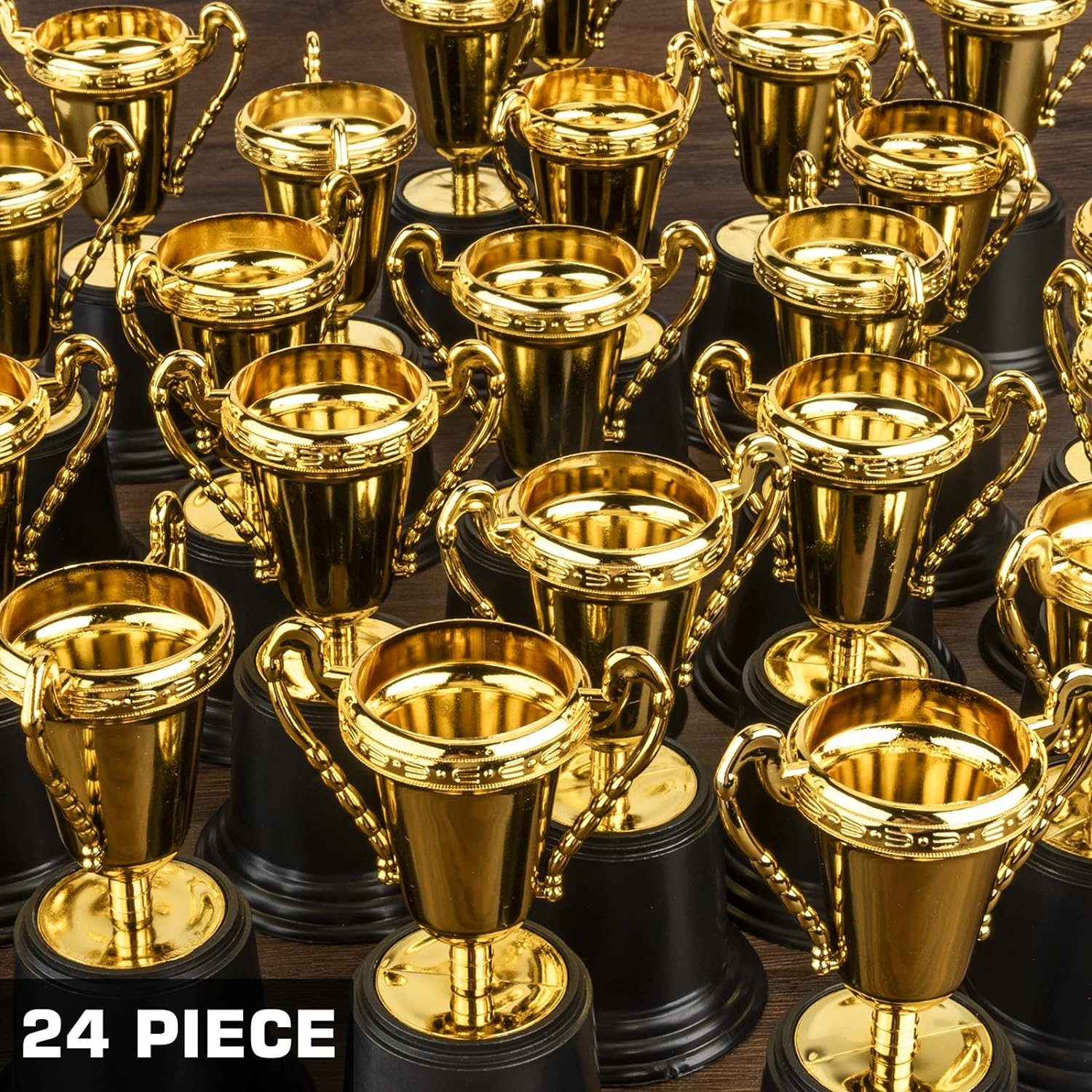 24 Pack Gold Award Trophy, 5 Inch Plastic Golden Mini Trophies Cup for Halloween Party Favors, Kids Classroom School Rewards, Competition or Celebration Awards Props, Sports Tournament Winning Prizes image number 5