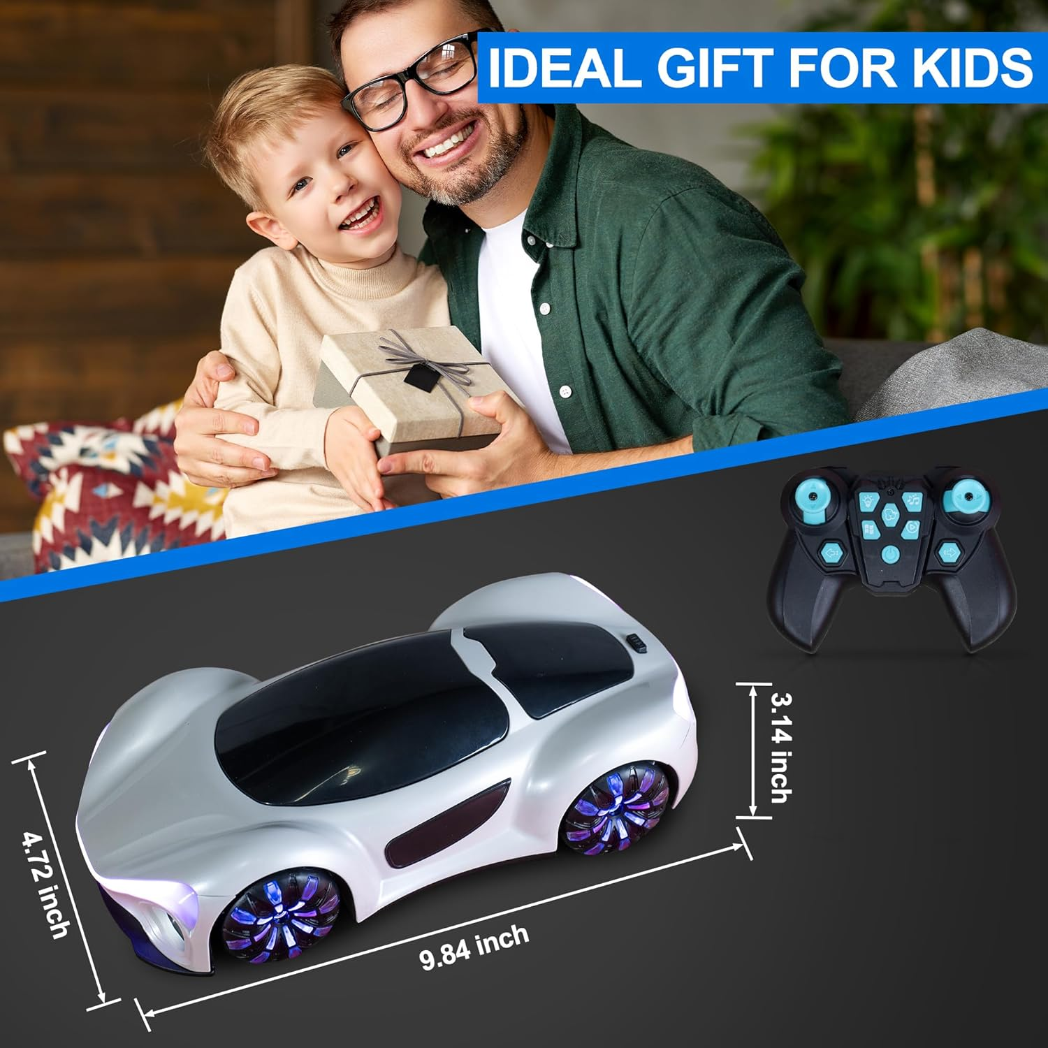 Remote Control Car, Drift RC Stunt Car with Light Spray and Sound, 2.4Ghz Hobby RC Cars Toy for Kids, 360&deg; Rotate, Birthday Gifts for Boys Girls 4-12 image number 6