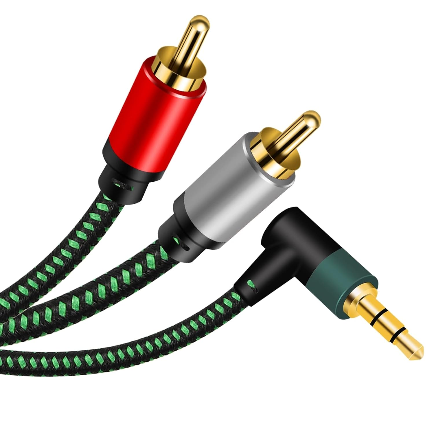 OUGCYG RCA to 3.5Mm Cable 4M, Phono Mini Jack Stereo Lead Gold-Plated Red and White Aux Headphone Cord RCA Audio Y Splitter Compatible with Hi-Fi Amplifier Speaker DJ TV Car (4M) image number 3