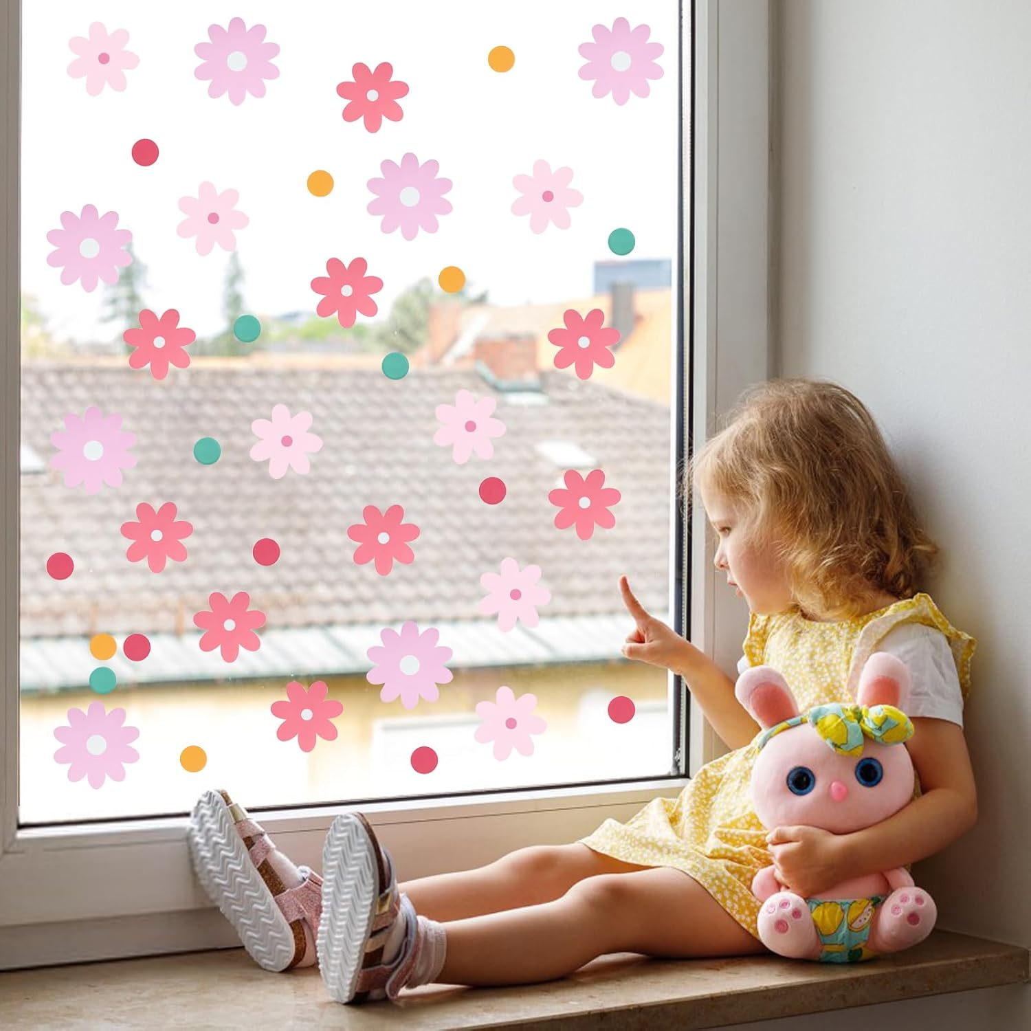 10 Sheets Daisy Flower Wall Stickers, Cute Colorful Floral Wall Stickers, Vinyl Wall Flowers Decals Decoration, Suitable for Daycare, Bedrooms, Living Rooms, Home Decor image number 1