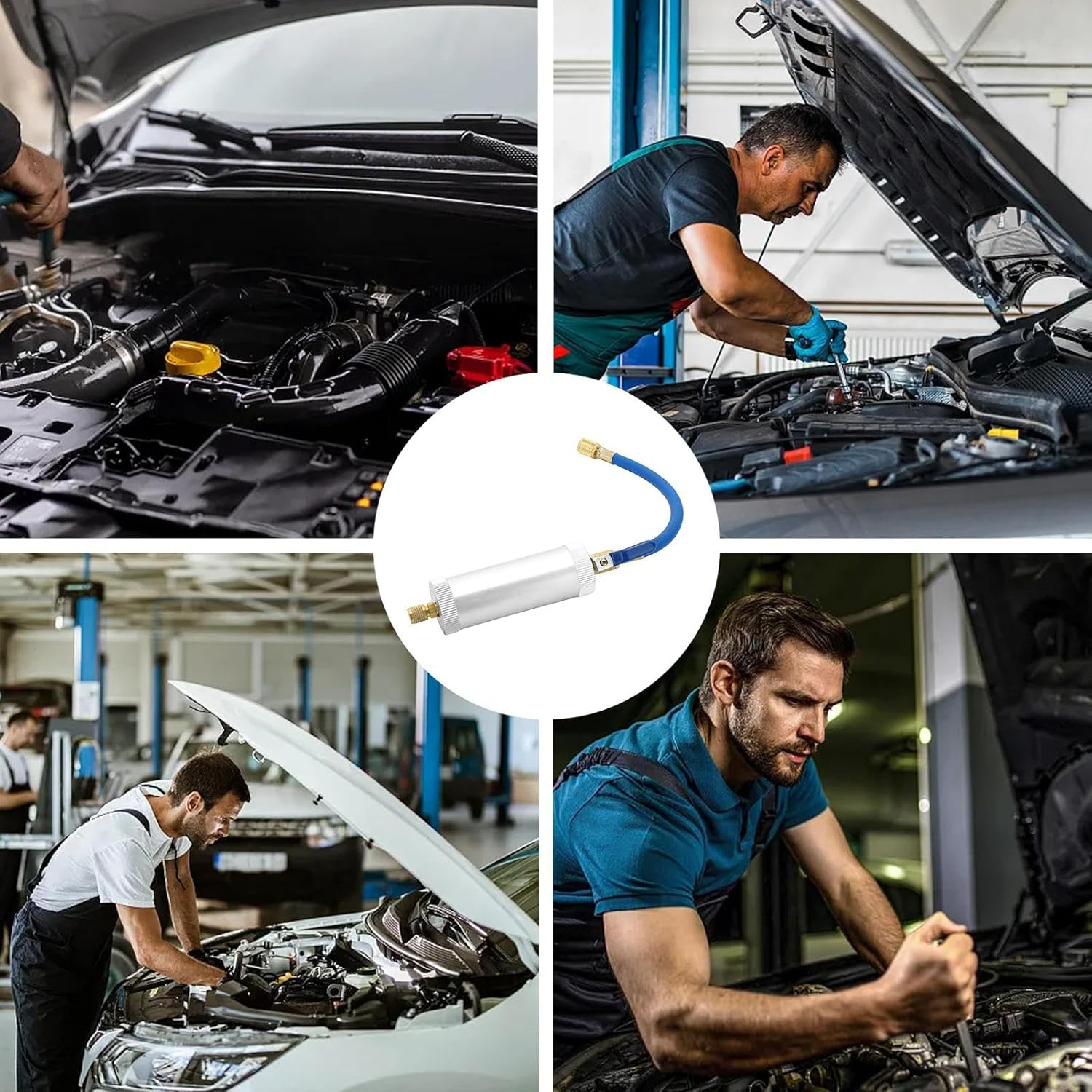 AC Dye Oil Injector | Air Conditioning Coolant Filling Tube Injector Tool | A/C Oil and Dye Injector Refrigerant Tool, Air Conditioning Car Oil Injector for R134A Air Conditioning