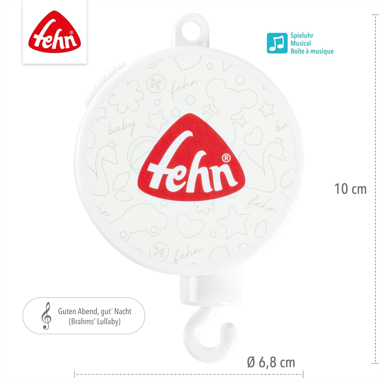 Fehn Mobile Musical Mechanism, Baby Sleep Aid Melody Good Evening, Good Night (Brahms Lullaby) - Baby Music Toy Suitable for All Fehn Music Mobiles - Music Toy for Babies and Toddlers image number 2