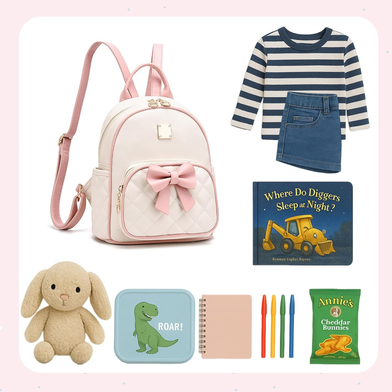 I IHAYNER Women Quilted Leather Backpack Small Bowknot Mini Backpack Purse for Girls Personalized Trendy Stuff Gifts for Kids image number 1