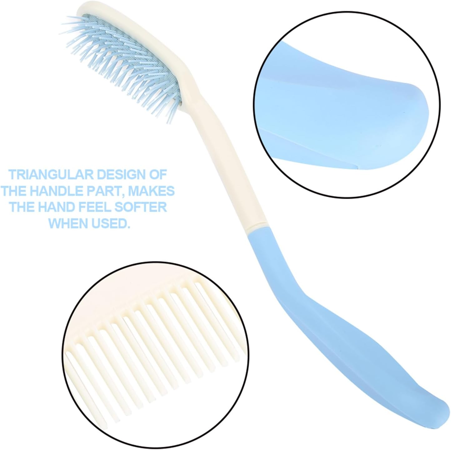 Milltrip Long Reachs Hairbrushes, Long Handle Comb Hair Brush anti Slip Ergonomic Long Comb Reachs (Long Handle Brush) image number 5