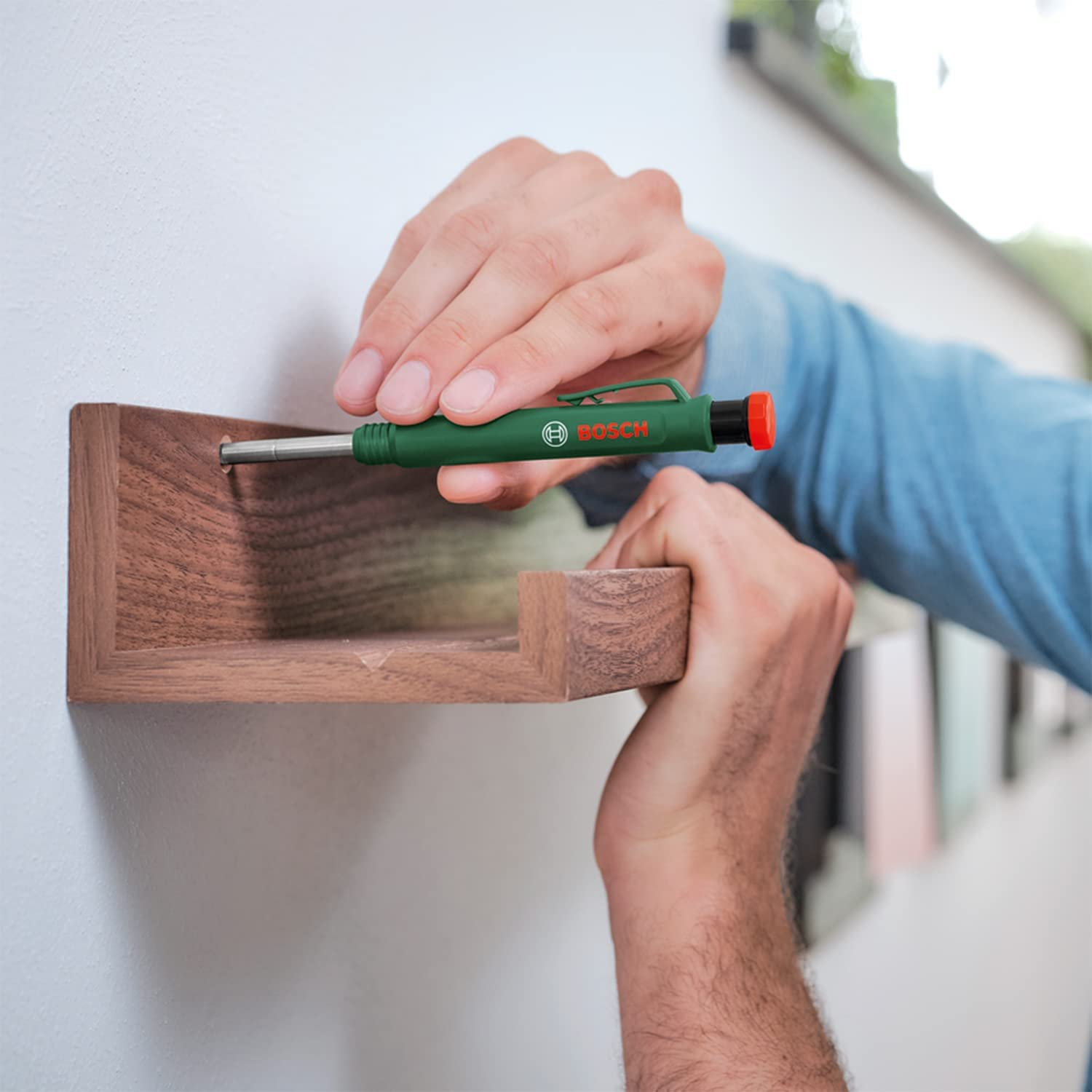 Bosch Home & Garden Deep Hole Marker Pencil (Clever, Deep-Hole Pencil for Marking Stone, Wood, Paper and Multiple Materials; Built-In Sharpener) image number 3