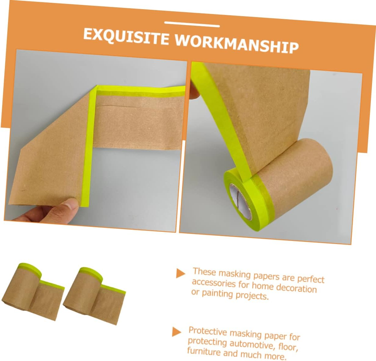 OSALADI 2Rolls Green Masking Protective Paper for Car Furniture Painting Meters image number 5