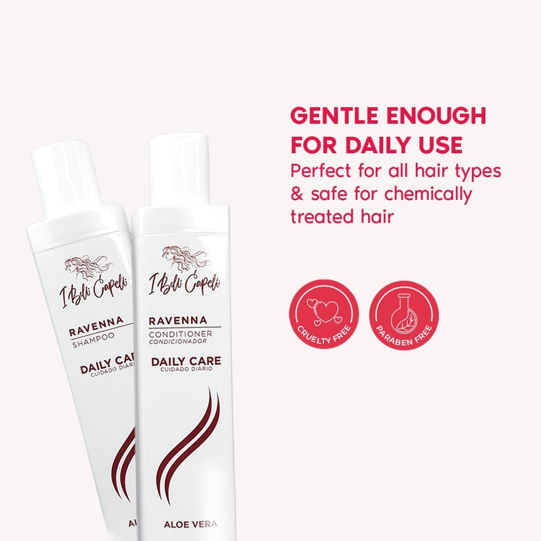 Ravenna Aloe Vera Shampoo & Conditioner Set &ndash; Sulfate & Paraben-Free, Deep Moisture, Breakage Reduction for Dry, Damaged & All Hair Types, 2&times;300Ml (10.1 Fl Oz Each) image number 2