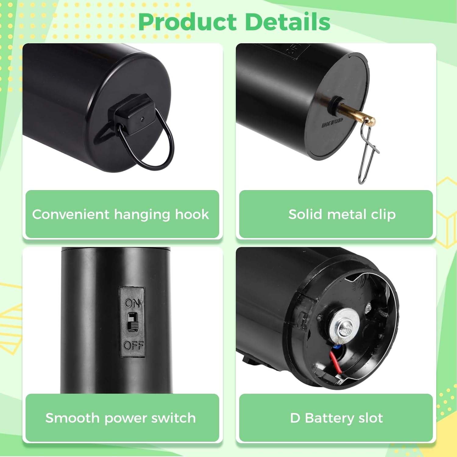 6 PCS Christmas Ornament Spinner Motors, Battery Operated Wind Spinner Motors, Disco Ball Motors, Hanging Rotating Motors for Halloween Christmas Decoration image number 3