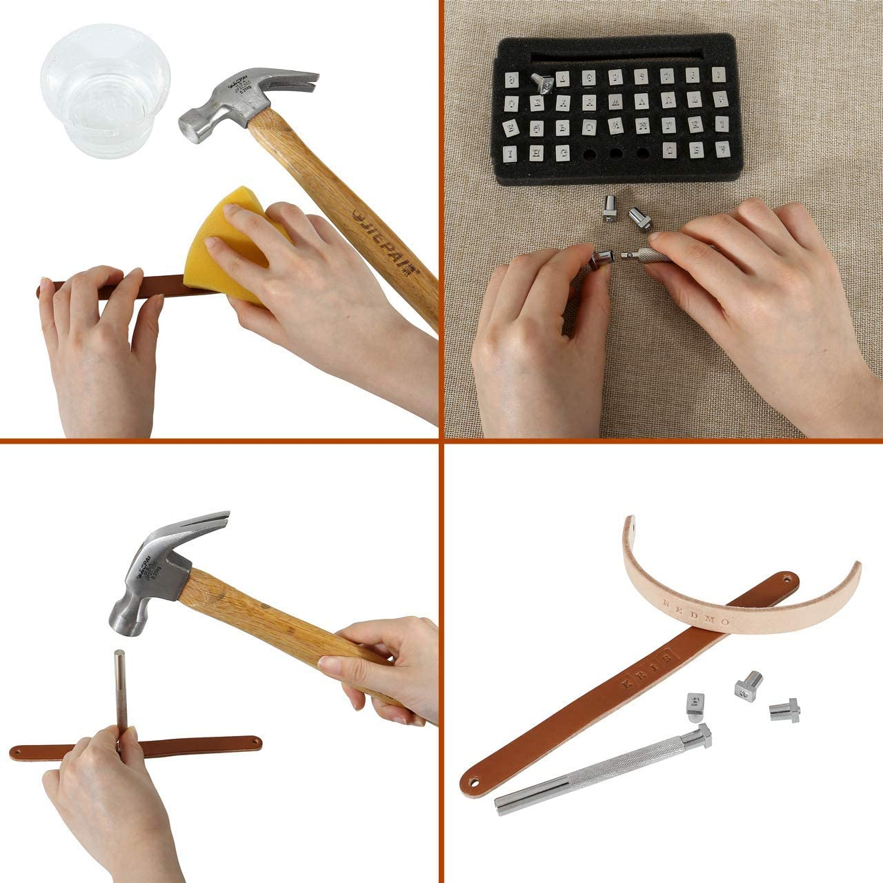 36Pcs/Set Steel Alphabet Number Stamp Punch Set for Leather Stamps Punch Tools image number 1