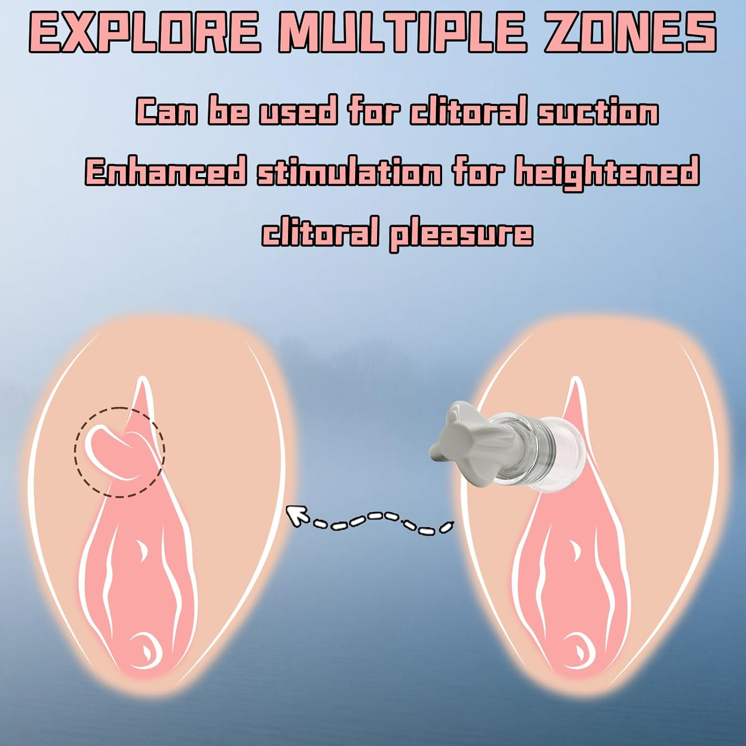 Nipple Suckers for Women White 2Piece Set Extreme Buzz BDSM Sucker Pump SM Play Fetish Pleasure Enhancement Couples Erotic Small image number 2