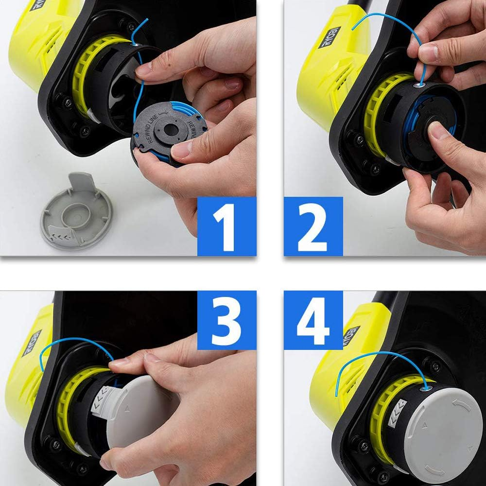 AC14RL3A 0.065" Autofeed String Trimmer Replacement Spool Line Compatible with Ryobi One+ AC14RL3A 18V, 24V,40V Cordless Trimmers,10 Pack (8 Replacement Spool, 2 Trimmer Cap),By LIYYOO image number 5