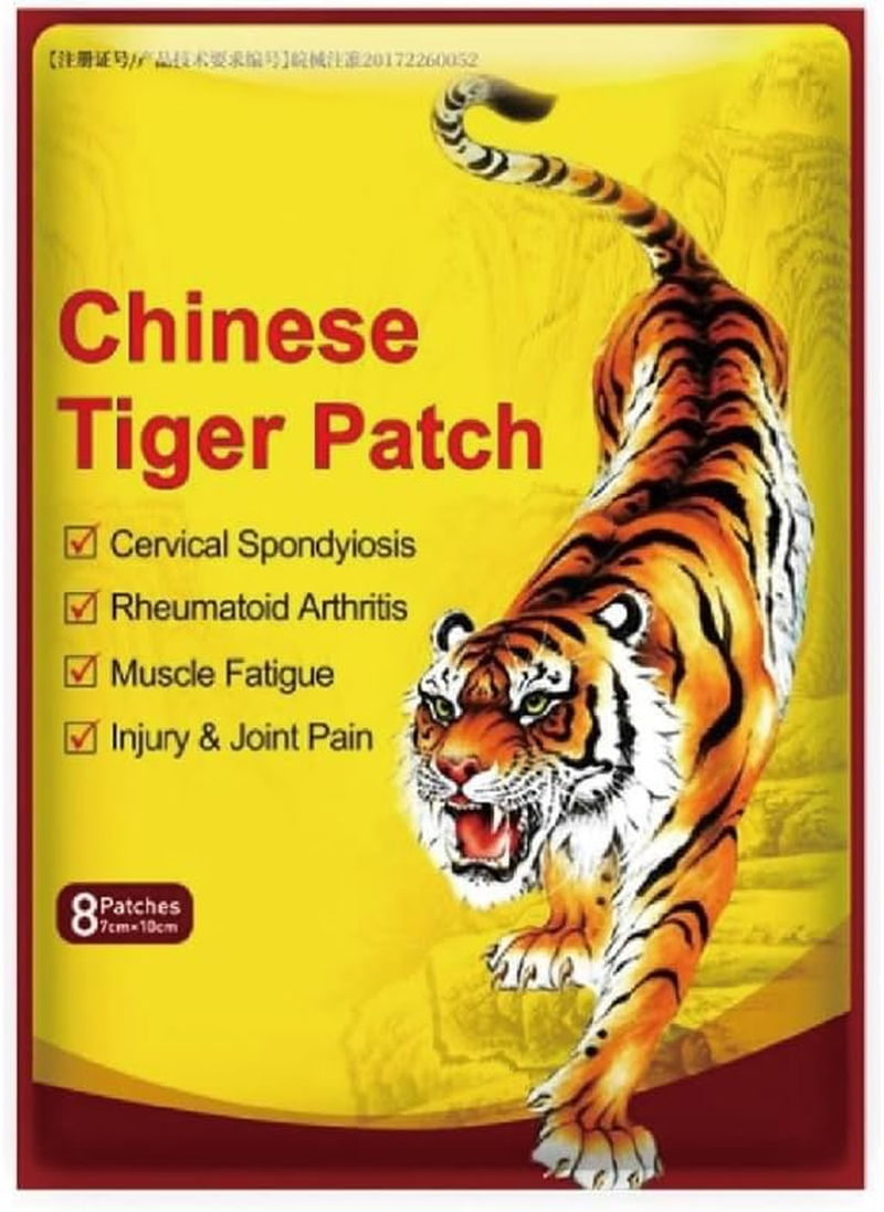 80Pack(8Pack/Bag) Chinese Pain Relief Plaster,Tiger Relief Patches, Tiger Plaster, Back Patch for Knee, Neck, Muscle, Shoulders, Body Herbal Plaster for Arthritis Knee Joints Back Pain image number 6