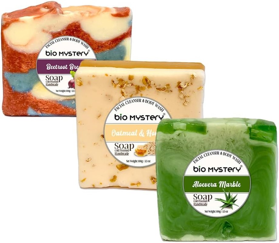 Bio Mystery Natural Soap Bar with Essential Oils &ndash; Handmade Vegan Soap for Body & Face &ndash; Cold Process Plant-Based Bars &ndash; 3.5 Oz Each &ndash; Set of 3 &ndash; Gentle & Moisturizing image number 6