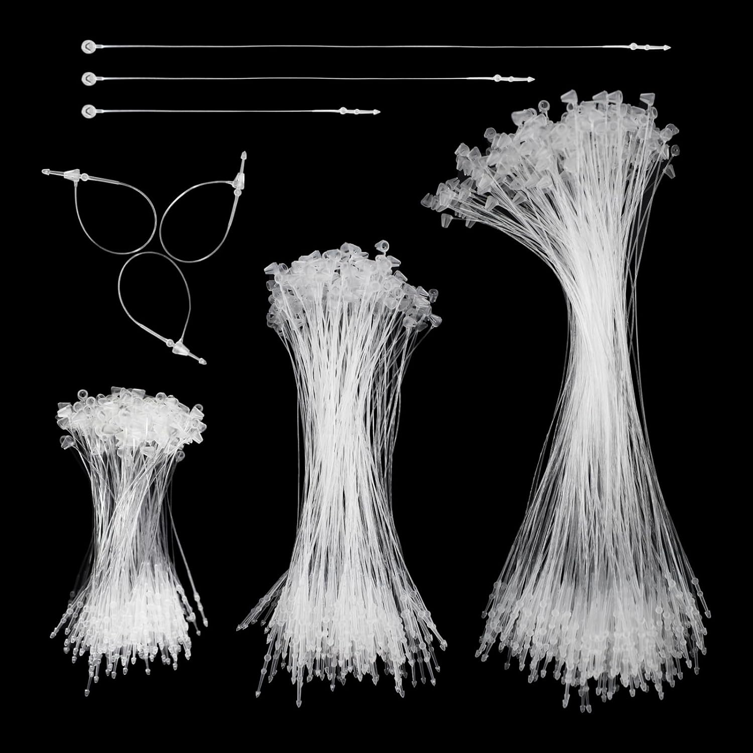 2000Pcs Plastic Fastener Hang Tag Snap Lock White for Retail Store Accessory Price Pins (3 Inch) image number 5