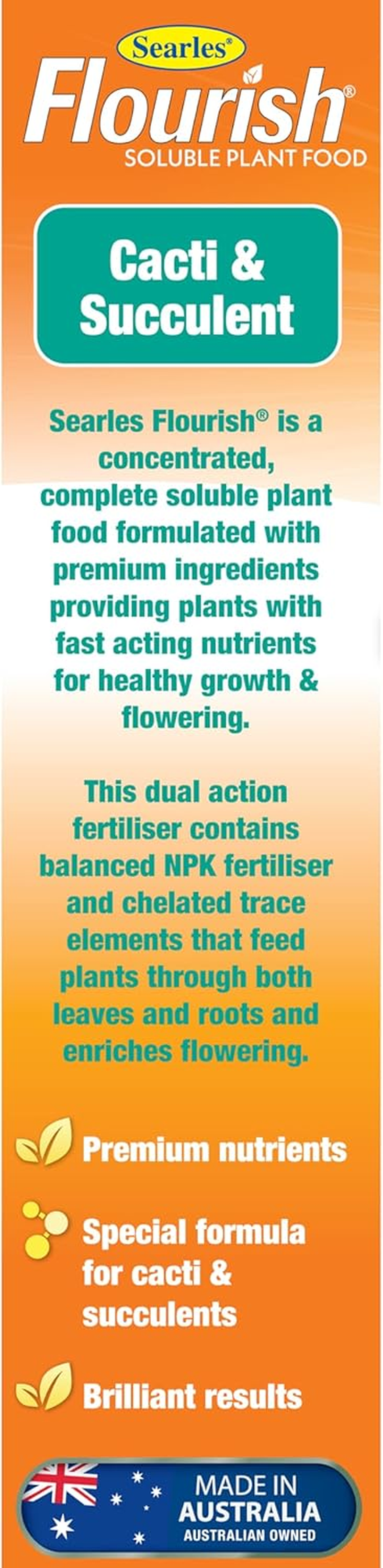 Searles Flourish Cacti and Succulent Soluble Plant Food Fertiliser, 500G image number 4