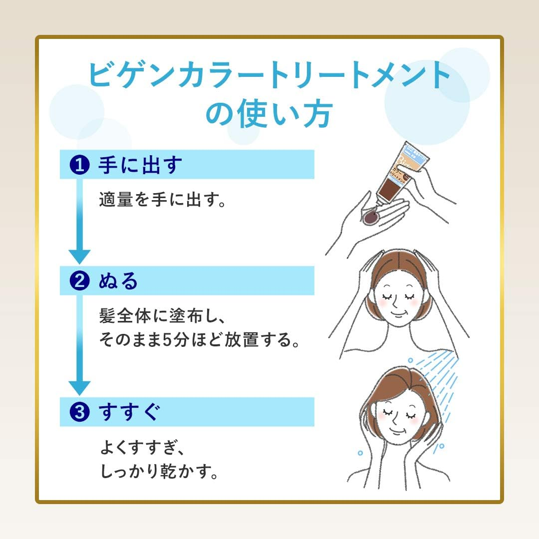 Hoyu Bigen Color Treatment, NBK (Natural Black) 6.3 Oz (180 G) + Free Hair Dye, for Gray Hair image number 2