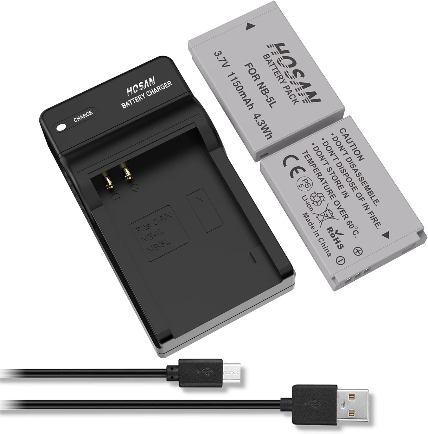 NB-5L Battery (2-Pack) and Portable USB Charger Kit for Canon NB-5L Canon Powershot S100, S110, SD790IS, SD850IS, SD870IS, SD880IS, SD890IS, SD970IS image number 4