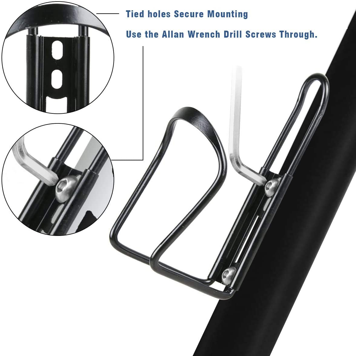 QUMOX 2X Water Bottle Cages Holder - Lightweight Alloy Aluminum for Bike Black image number 4