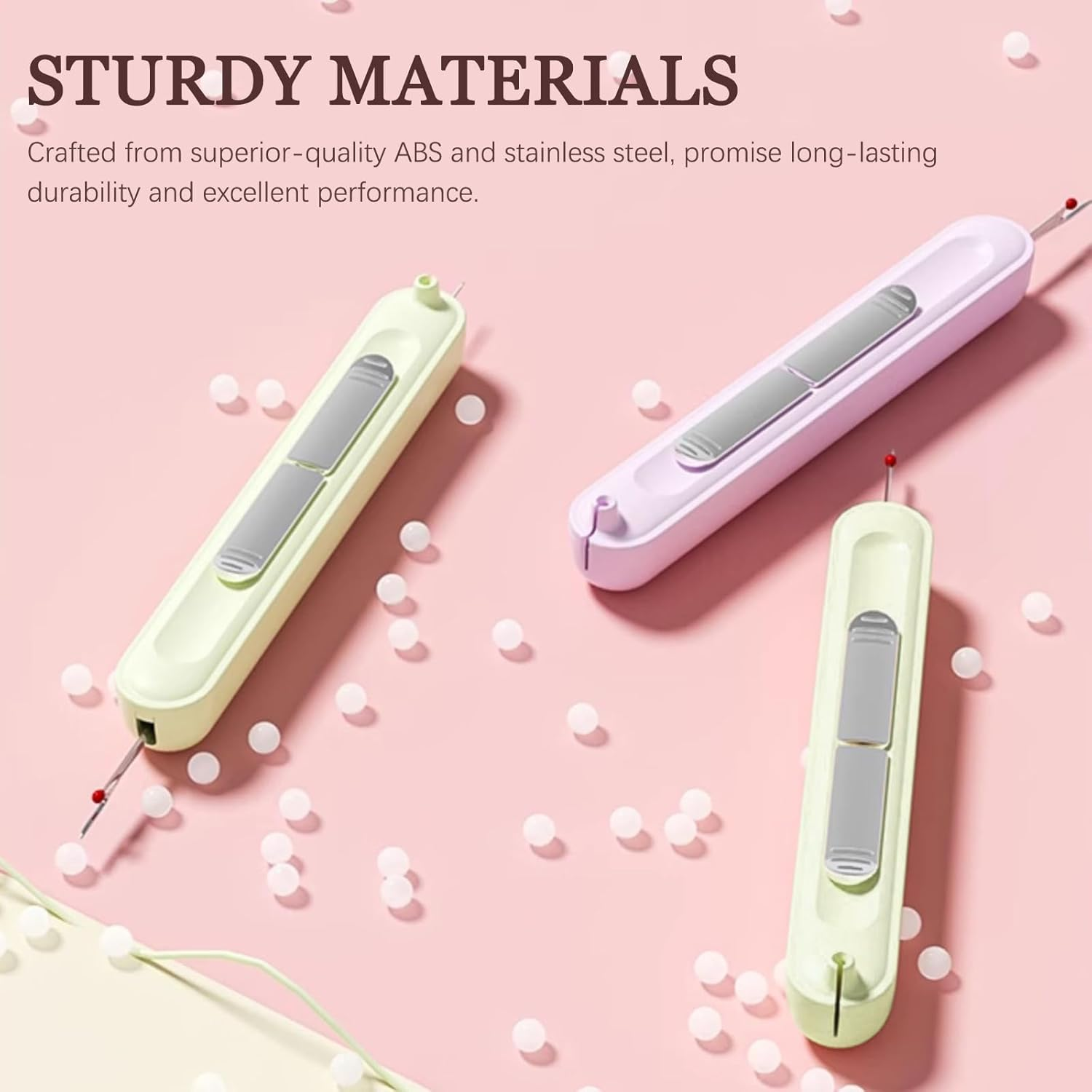 TECHPLUS 2 in 1 Needle Threader Seam Ripper - Hand Sewing Tool for Knitting, Quilting - Automatic Needle Threading Device for Sewing Crafting - for Elderly, Compact and Portable 2 Pack