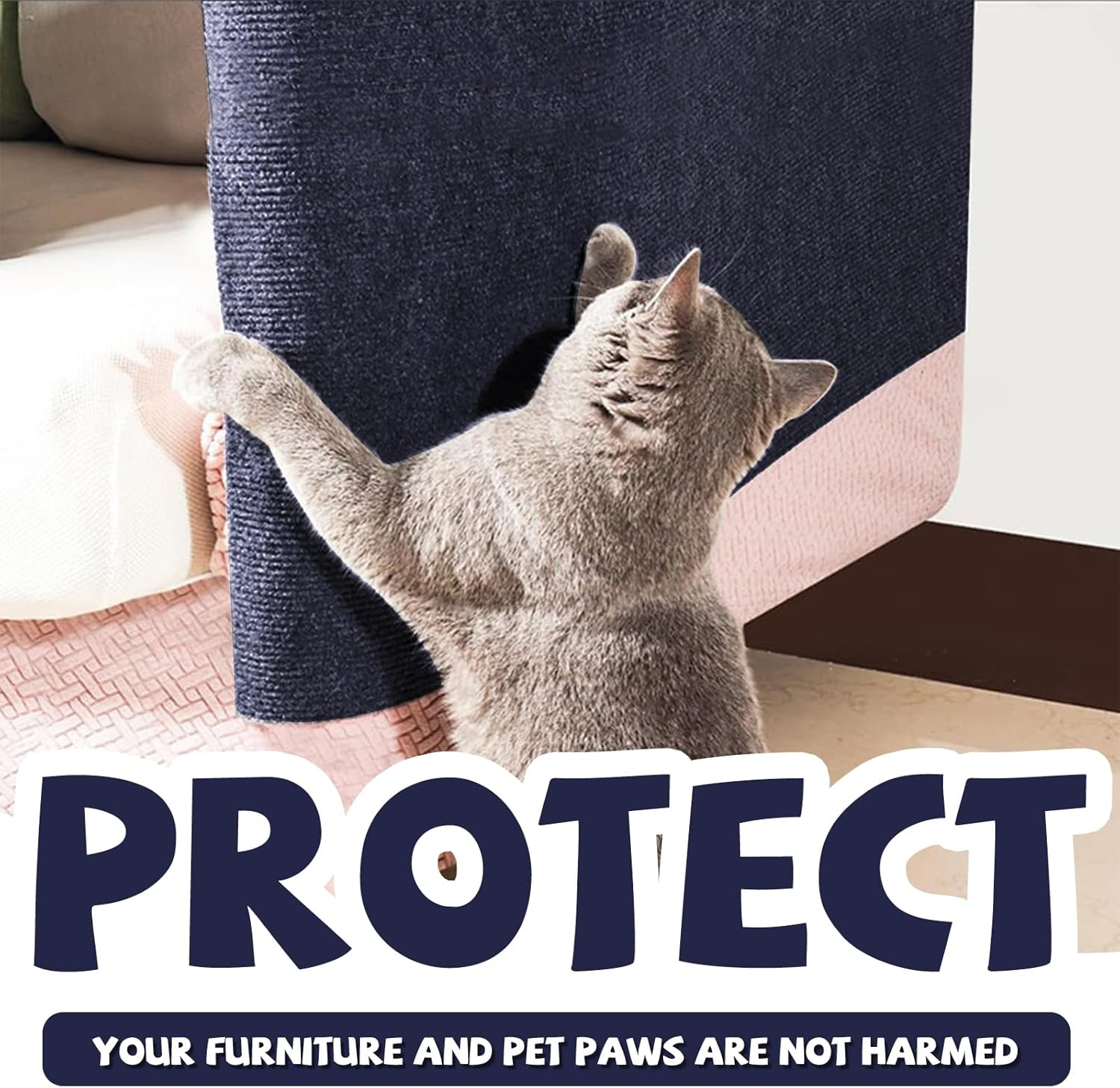 Cat Scratching Mat, Self-Adhesive Scratch Mat, Cat Scratch Protection, Sofa Cat, Scratch Mat Cat Wall, Scratch Wall for Cats, Cat Scratching Mat for Protects Furniture, Couch, Sofa, Wall, Door (Dark