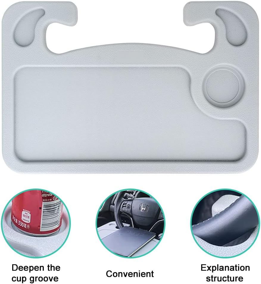 Steering Wheel Tray for Food, Car Table Kids Travel Tray, Ipad or Notebook Car Travel Table, Car Desk Seat Trays for Eating, Cars Must Haves Interior Accessories image number 4