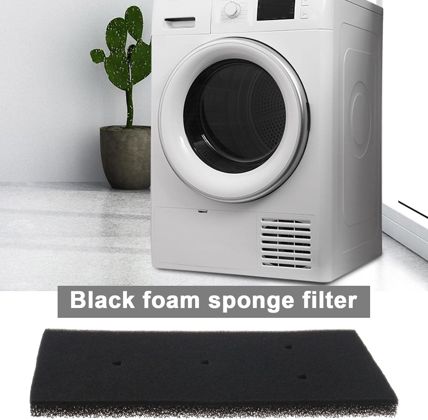 Emsea 2Pcs Foam Sponge Filters Replacement 481010716911 8015250474909 Compatible with Whirlpool Filters Heat Pump Dryer Filter 230X115X 14Mm image number 5