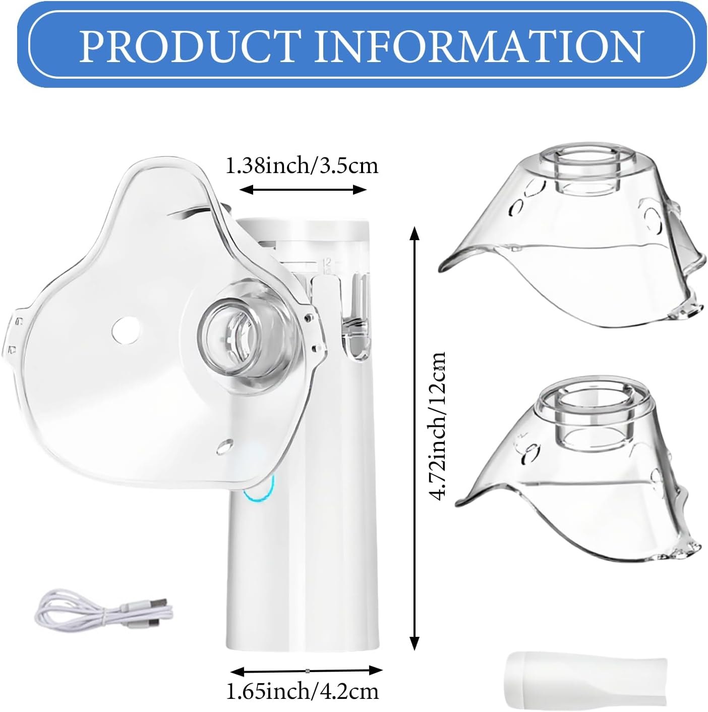 Portable Atomizer Hydrating Mist, Handheld Steam Inhalator for Home Office Daily Use Personal Portable Handheld Vaporizer for Kids and Adults, Cool Mist Steam Inhaler image number 3