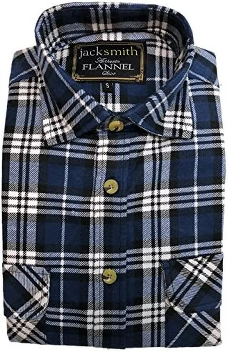 Jacksmith Men'S Authentic Flannel Vintage Flannelette Check Long Sleeve Shirt image number 3