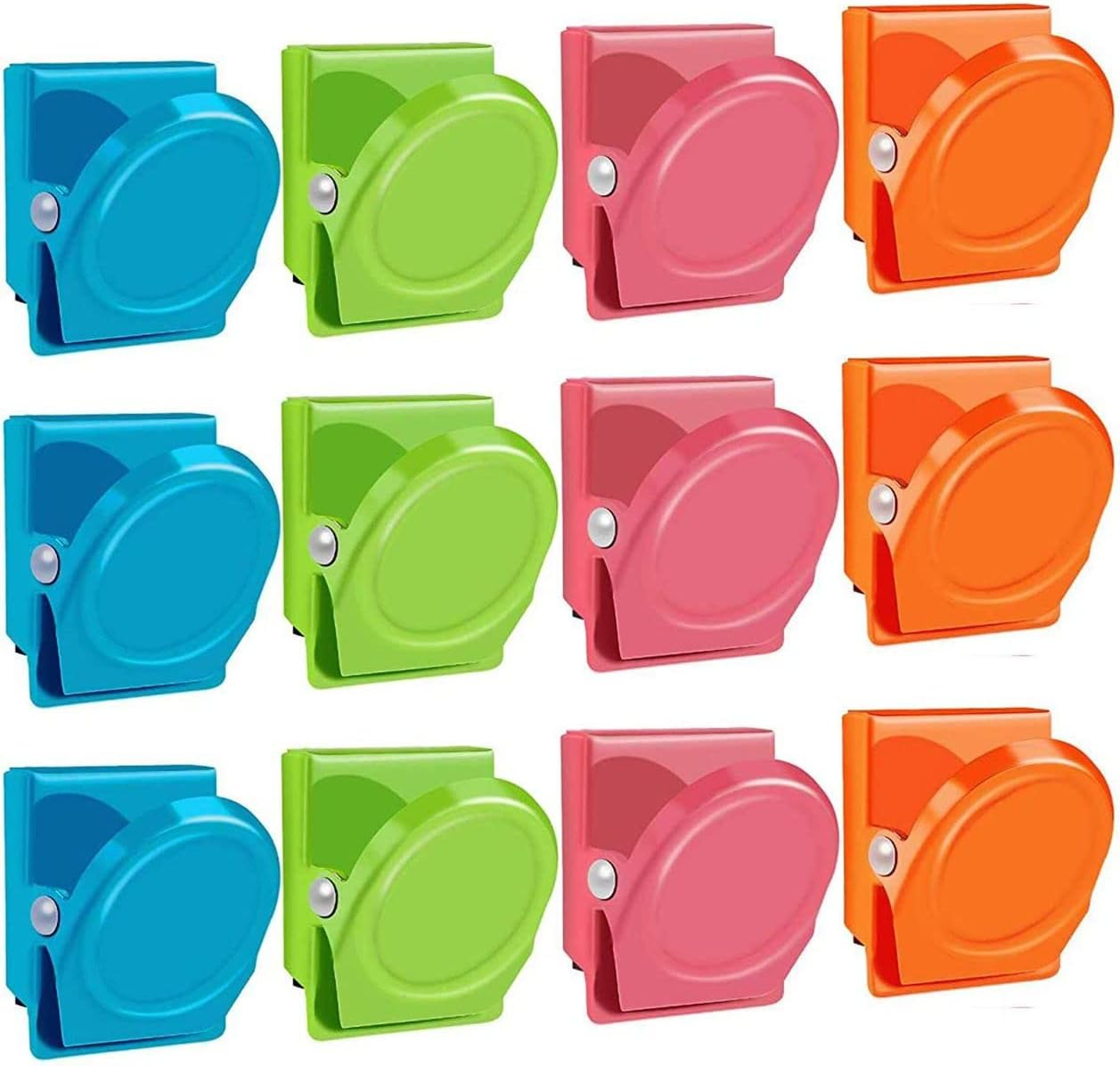 Dorischen 12Pcs/Set Candy Color Magnetic Metal Clips Refrigerator Whiteboard Wall Fridge Magnetic Memo Note Clips for House Office Use image number 3