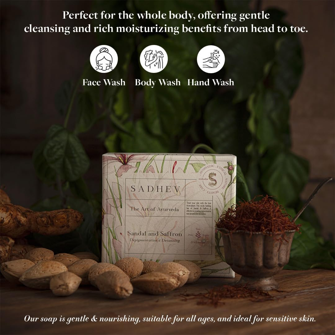 Sadhev - Depigmentation Bathing Bar - Sandal & Saffron image number 2