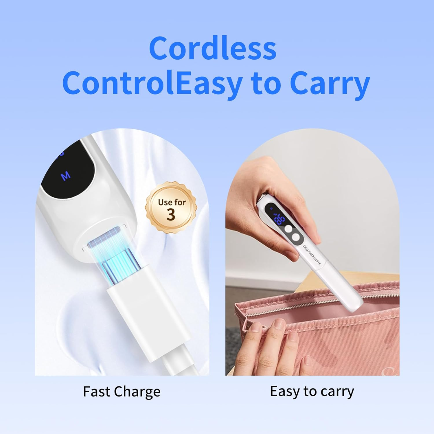 Xunmotoryao Hes Nail File Set 11 in 1 Rechargeable Manicure Pedicure with 3 Speed LED Lighting for Acrylic Gel Nails (Pink) image number 6