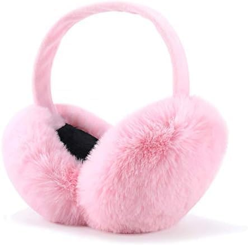 Wabmipe Winter Earmuffs Made of Artificial Fur, Warm and Cute. Fluffy and Foldable. Outdoor Skiing. Ear Warmers for Women and Girls