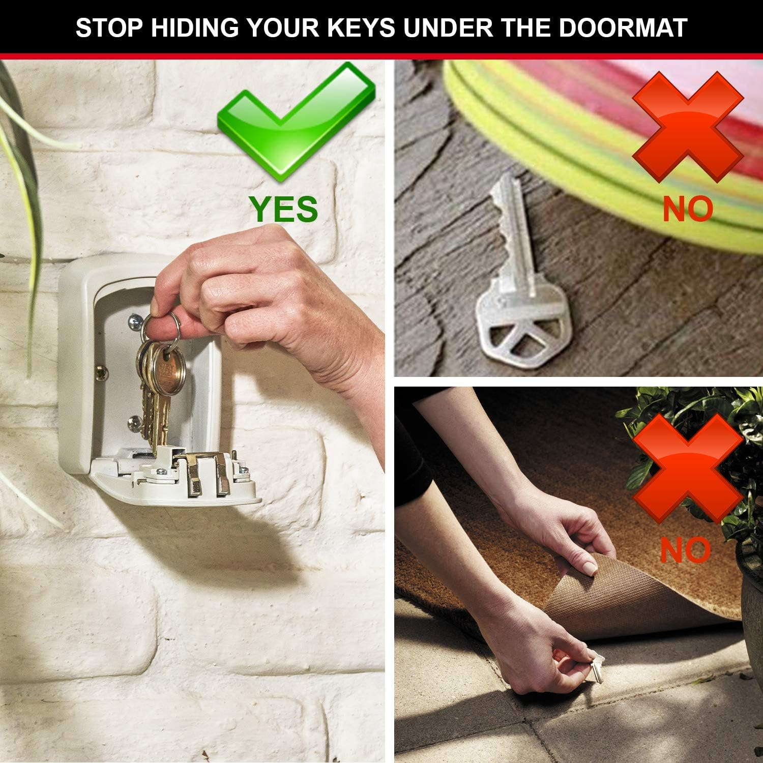 Master Lock Key Safe Wall Mounted, Medium 85 X 119 X 36 Mm, Cream, Outdoor, Mounting Kit, for Home Office Industries Vehicles image number 6