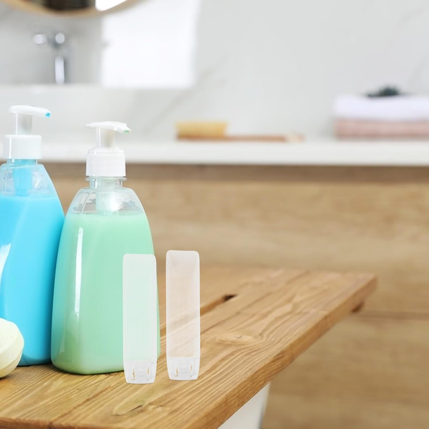 WEKADRIN 6Pcs 30Ml Refillable Travel Toothpaste Tubes Portable Squeeze Bottles for Toothpaste and Lotion Plastic Empty Travel Bottles with Facial Cleanser Caps for Toiletries image number 6