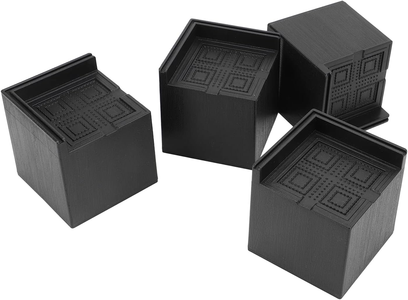 Omabeta 4PCS Bed Risers Bed with Support up to 2200Lbs,Square Furniture Risers for Washing Machine Bed Couch Table Sofa,Leg Heightening Pads,9X9X8Cm 3.54X3.54X3.15'' image number 1