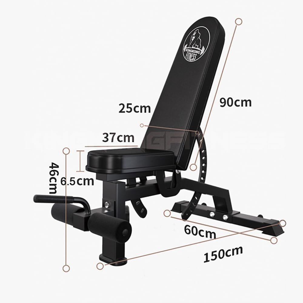 Kingkong Fitness Adjustable Heavy Duty Incline/Decline Workout Bench, Black
