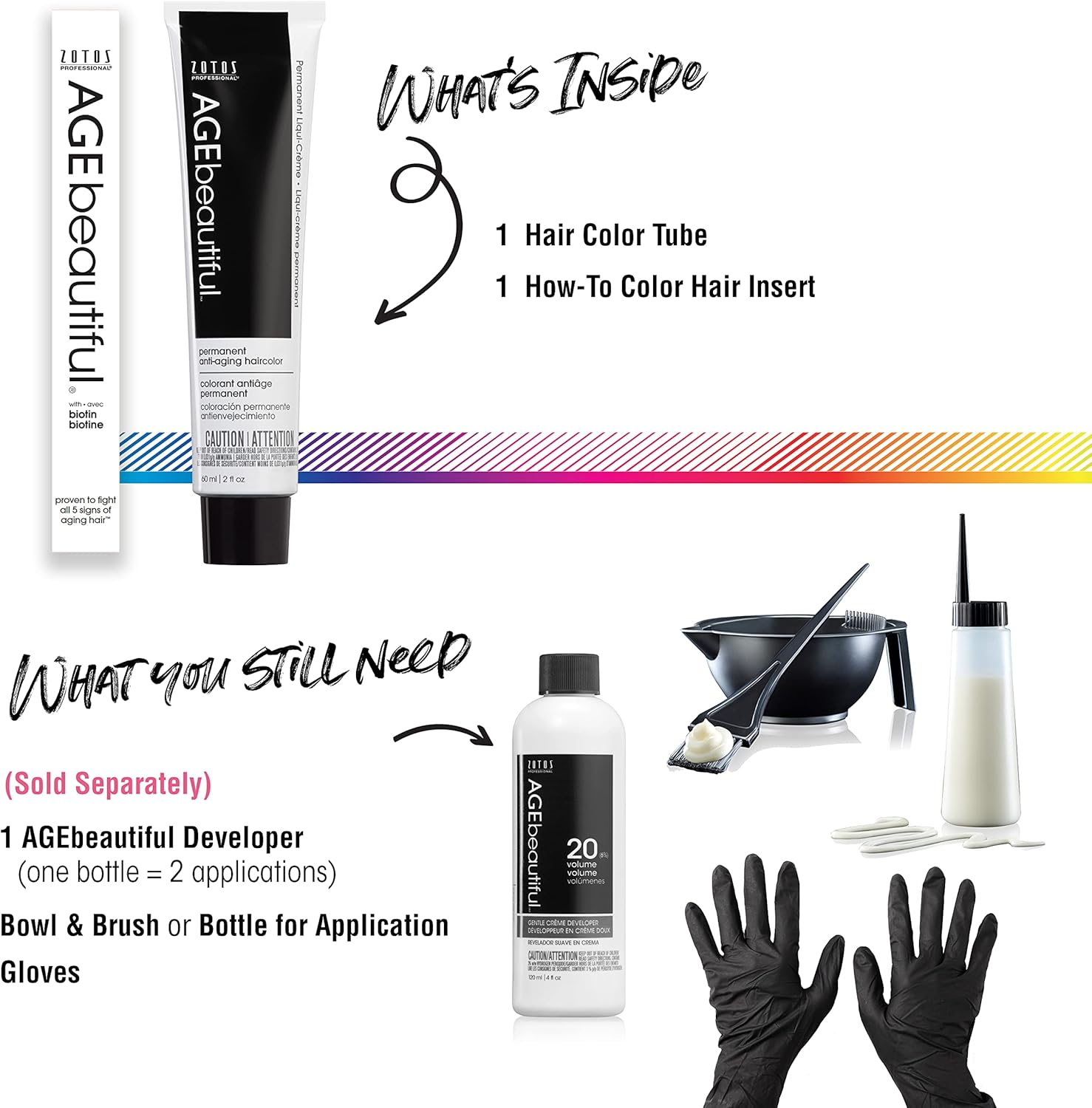 (1N Jet Black) - Agebeautiful Anti-Ageing Permanent Liqui-Creme Haircolor image number 1