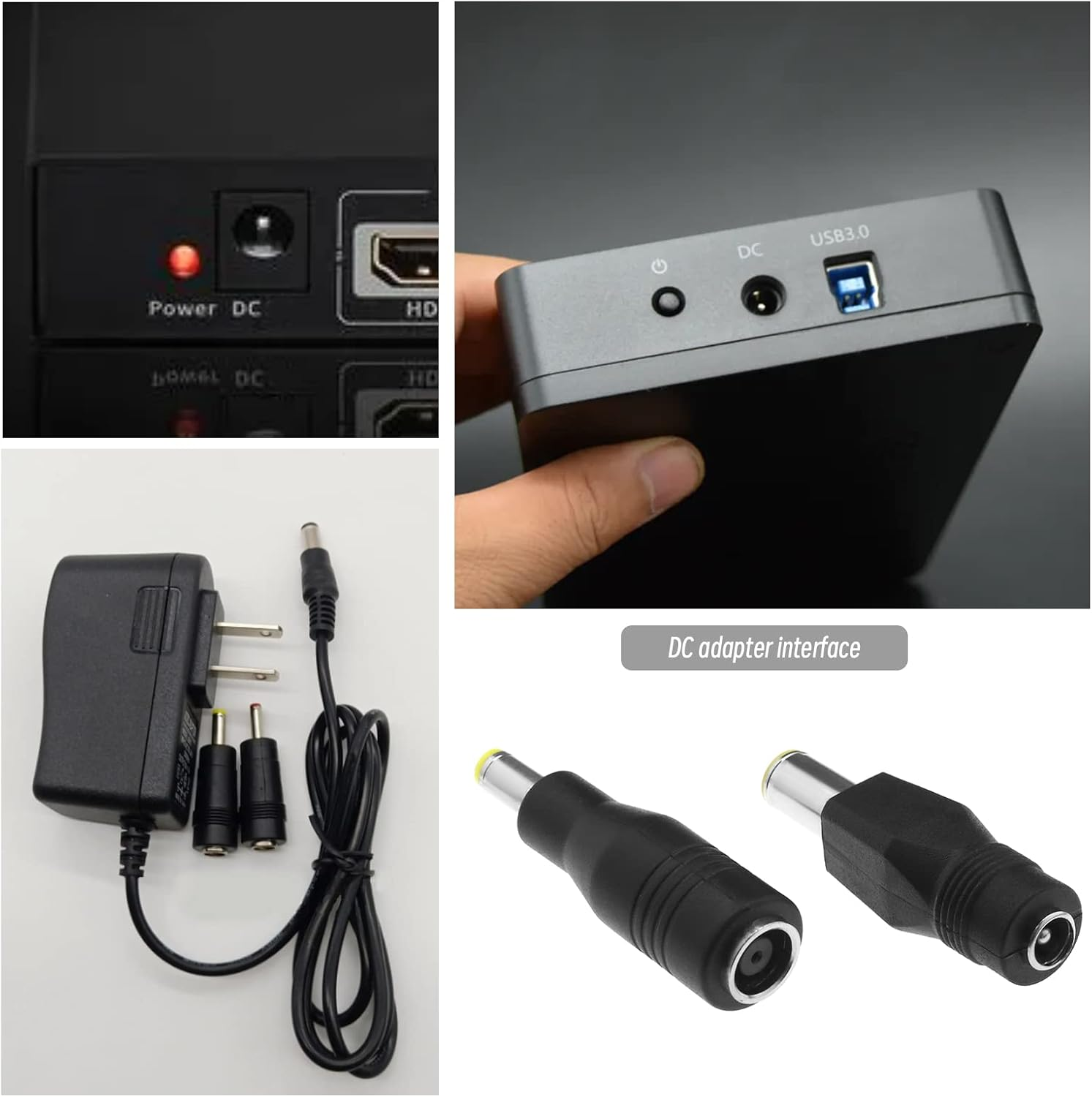 SING F LTD 4Pcs DC 8Mm Male to DC 5.5Mm X 2.1Mm Female Power Adapter Replacement DC Power Plug Adapter Electrical Accessories for Solar Generators Cars Rvs