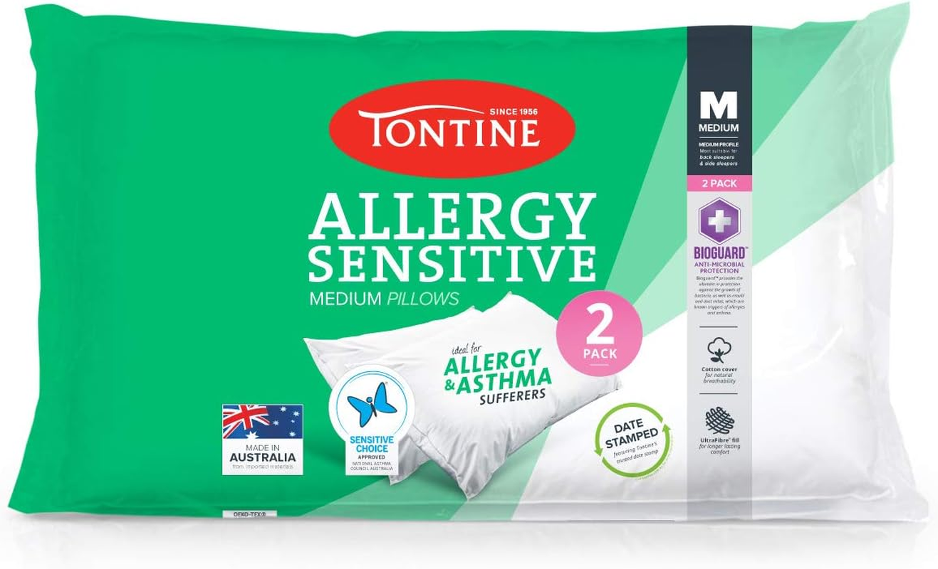 Tontine Comfortech Coolmax Memory Foam Pillow &ndash; Medium Support, Softness & Height &ndash; Moisture-Wicking Coolmax Cover, Anti-Microbial Protection &ndash; Hypoallergenic & Machine Washable