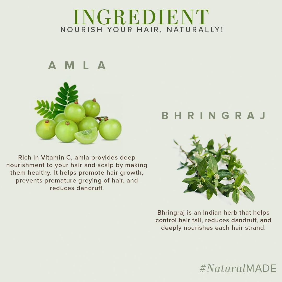 Khadi Natural Herbal Shampoo, Amla and Bhringraj, 210Ml (Pack of 2) image number 3